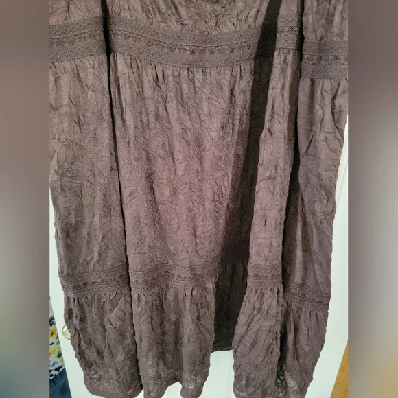 NWT Avenue Brown Tiered Maxi Skirt - Picture 3 of 8